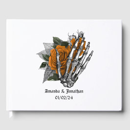 Orange Floral Gothic Wedding Gästebuch
