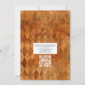 Orange Floral Gothic Wedding QR Code Einladung (Rückseite)