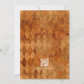 Orange Floral Gothic Wedding QR Code Einladung (Rückseite)