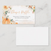 Orange Floral Greenerenery Pumpkin Diaper Raffle Begleitkarte (Vorne/Hinten)
