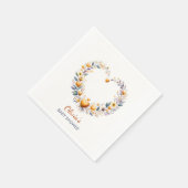 Orange Floral Heart Baby Dusche Serviette (Ecke)