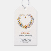 Orange Floral Heart Vielen Dank Brautparty Geschenkanhänger (Vorderseite)