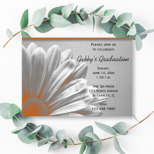 Orange Floral Highlights Graduation Party Einladun Einladung