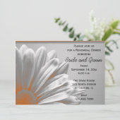 Orange Floral Highlights Hochzeitliches Probe Aben Einladung (Stehend Vorderseite)