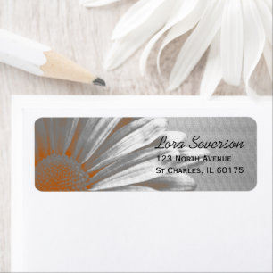 Orange Floral Highlights Rücksendeadresse