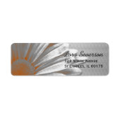 Orange Floral Highlights Rücksendeadresse (Vorne)