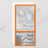 Orange Floral Highlights Vielen Dank Dankeskarte (Vorne/Hinten)