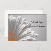Orange Floral Highlights Wedding Dankeschön Hinwei Dankeskarte (Vorne/Hinten)