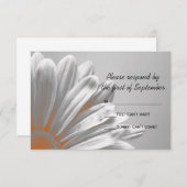 Orange Floral Highlights Wedding RSVP Card (Vorne/Hinten)