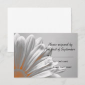 Orange Floral Highlights Wedding RSVP Card Karte (Vorne/Hinten)