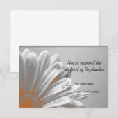 Orange Floral Highlights Wedding RSVP Response Karte (Vorne/Hinten)