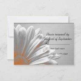 Orange Floral Highlights Wedding RSVP Response Karte