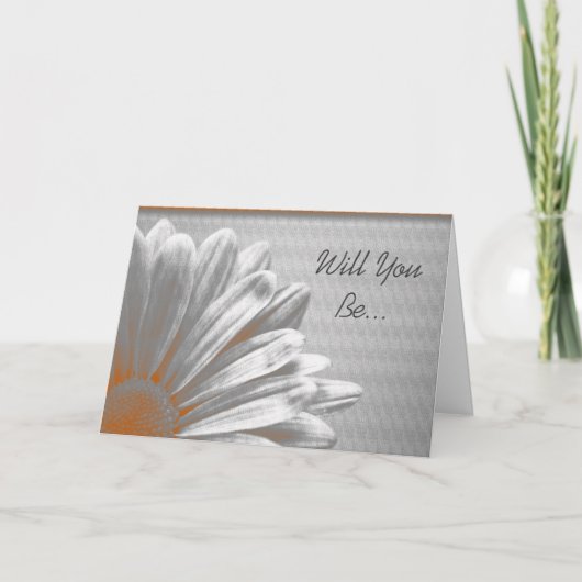 Orange Floral Highlights werden Sie meine Bridesma Einladung (Vorderseite)