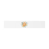 Orange Floral Initials Romantische Hochzeit Einladungsbanderole (Flach)