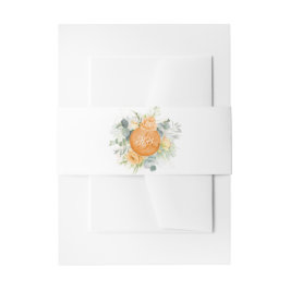 Orange Floral Initials Romantische Hochzeit Einladungsbanderole
