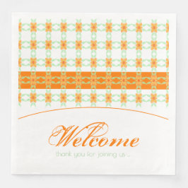 Orange Floral Large Serviette