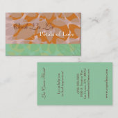 Orange Floral Leaf Foliage Räume Visitenkarte (Vorne/Hinten)