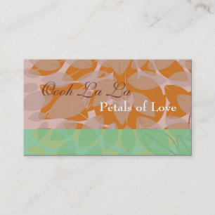 Orange Floral Leaf Foliage Räume Visitenkarte