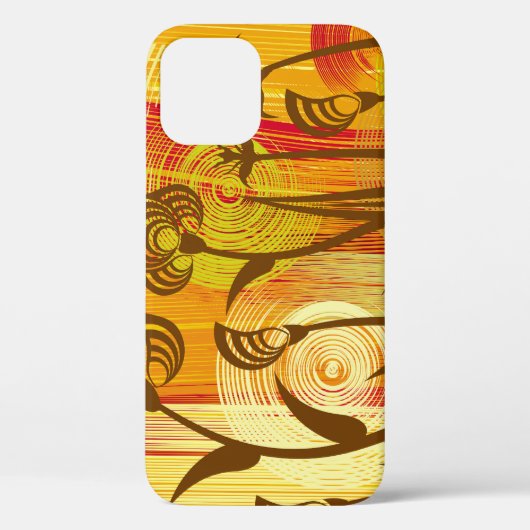 Orange Floral: Lebhaftes Hintergrundmuster Case-Mate iPhone Hülle (Rückseite)