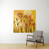 Orange Floral: Lebhaftes Hintergrundmuster Wandteppich (Beispiel)