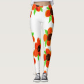 Orange Floral Leggings (Vorderseite)