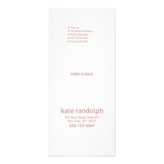 Orange Floral Lotus Blume Wellness-Center Salon Me Werbekarte (Hinten)