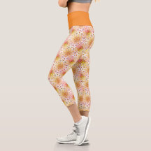 Orange Floral Mandala Circle Batik Muster