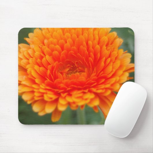 Orange Floral Mousepad (Mit Mouse)