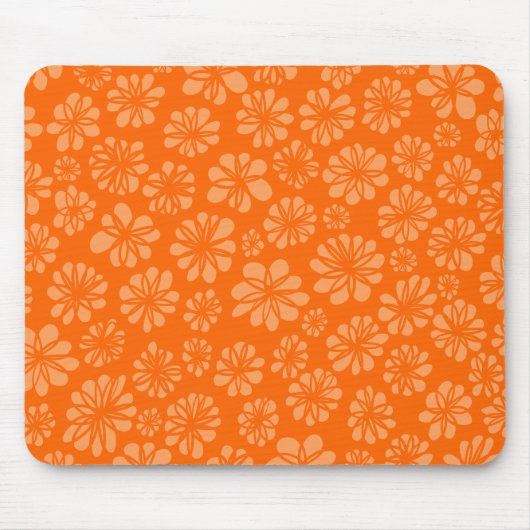 Orange Floral Mousepad (Vorne)