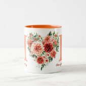 Orange Floral Mum Zweifarbige Tasse (Mittel)