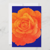 Orange Floral Navy Blue Rose Blume Hochzeit Einladung (Rückseite)