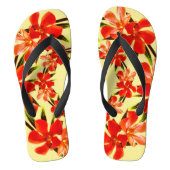 Orange Floral | Oleander Flip Flops Badesandalen (Fußbett)