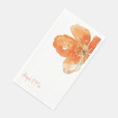 Orange Floral Personalisiert Wedding Serviette (Ecke)