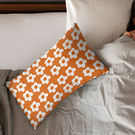 Orange Floral Pillow Case Kissenbezug