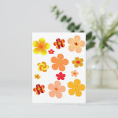 Orange Floral Pop Art Postkarte (Stehend Vorderseite)