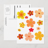 Orange Floral Pop Art Postkarte (Vorne/Hinten)