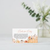 Orange Floral Pumpkin Baby Shooting Books for Baby Begleitkarte (Stehend Vorderseite)