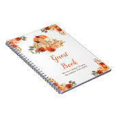 Orange Floral Pumpkin Baby Shower Guest Book Notizblock (Rechte Seite)