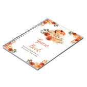 Orange Floral Pumpkin Baby Shower Guest Book Notizblock (Linke Seite)