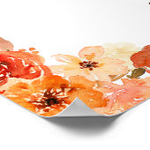 Orange Floral Pumpkin Truck Baby Dusche Poster (Ecke)