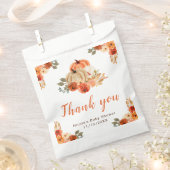 Orange Floral Pumpkins Baby Dusche Geschenktütchen (Ausgeschnitten)