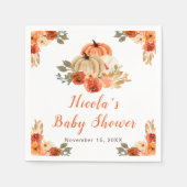 Orange Floral Pumpkins Baby Dusche Serviette (Vorderseite)