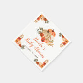 Orange Floral Pumpkins Baby Dusche Serviette (Ecke)