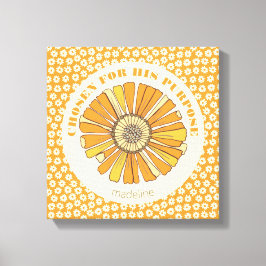 Orange Floral Retro ausgewählt für seinen Zweck Leinwanddruck