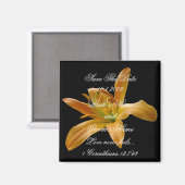 Orange Floral Save the Date magnet (Vorderseite/Rückseite)