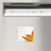 Orange Floral Save the Date magnet 3 (In Situ (Geschirrspüler))