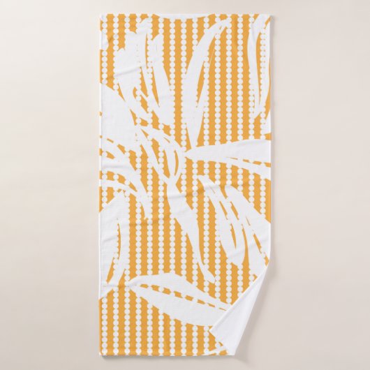 Orange Floral seamless pattern with striped backgr Badehandtuch (Badehandtuch)