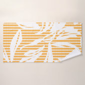 Orange Floral seamless pattern with striped backgr Badehandtuch (Badehandtuch)