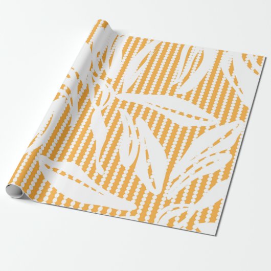 Orange Floral seamless pattern with striped backgr Geschenkpapier (Ungerollt)