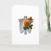 Orange Floral Skeleton Gothic Wedding Programm (Rückseite)